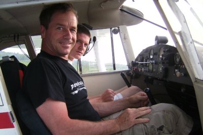 Passionate pilot: Here with son Vincent