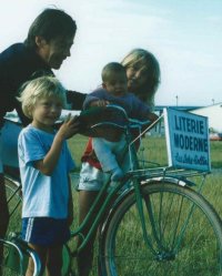 Baby Mathieu with his father, Marin Ferre and his sister Celine